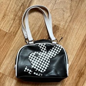 Playboy bunny bag purse handbag black white checkered checkers vintage y2k